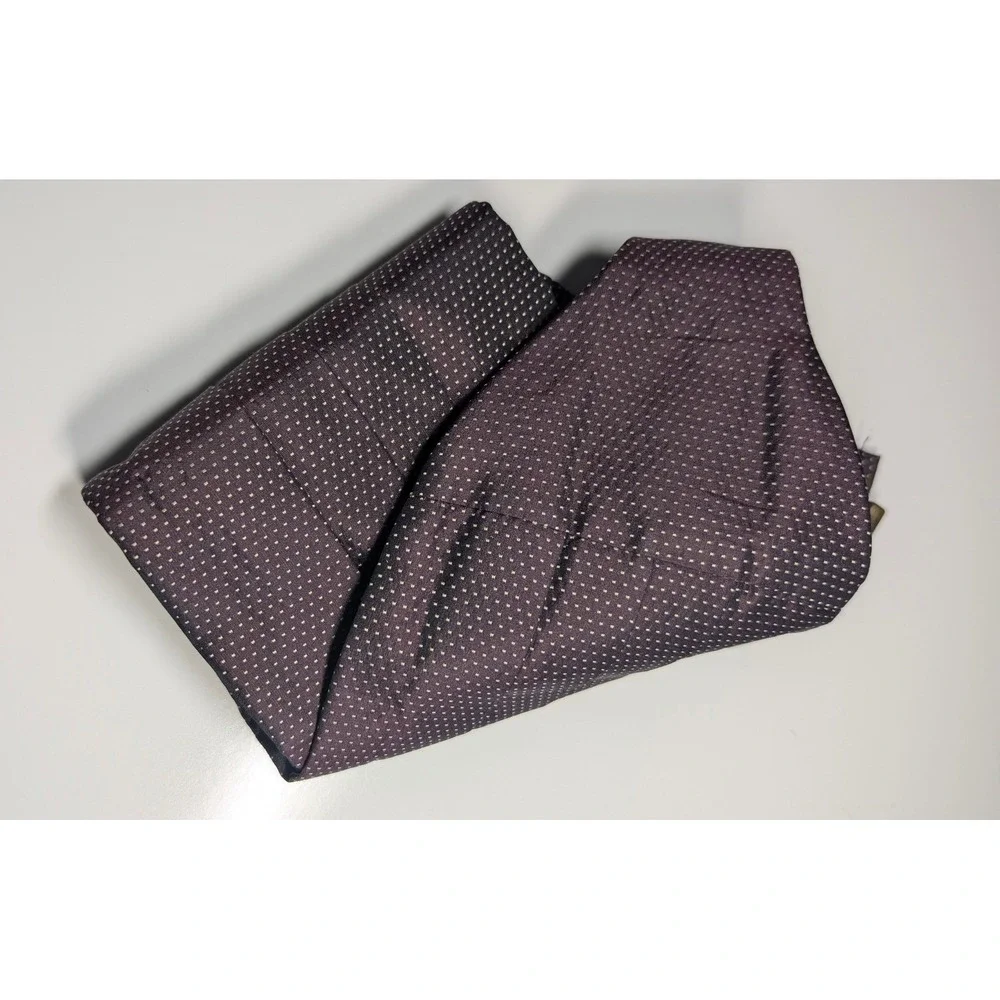 Calvin Klein Mens 100% Silk Cummerbund and Bow Tie Set Plum Micro Dot‎ Made USA